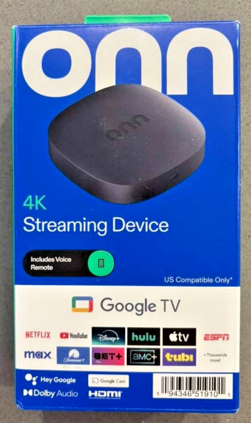 New Onn Google TV 4K Streaming Device (2023 Model) UHD - 2GB RAM - Fast Shipping
