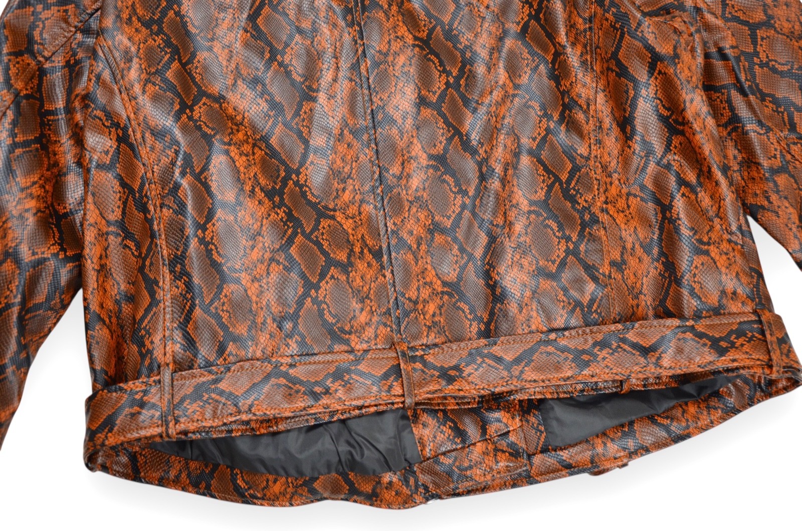 Levis Python Leather Print Jacket Women's Zip Siz… - image 9