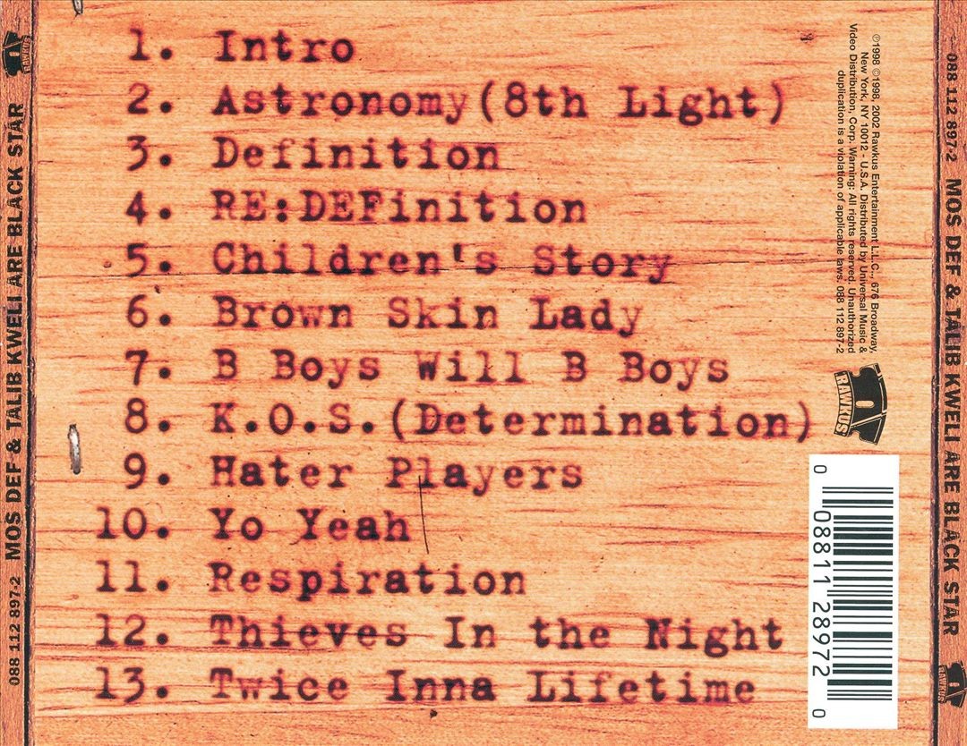Black Star Mos Def & Talib Kweli Are Black Star New Cd