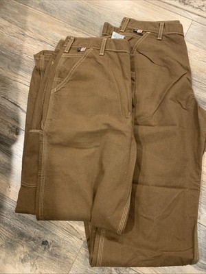 2-Carhartt FR Washed Duck Work Dungaree Loose Fit 36x32  Brown Cat 2 Flame