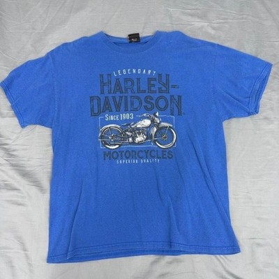 Harley Davidson River City New Haven IN Blue Graphic T-Shirt Mens XL