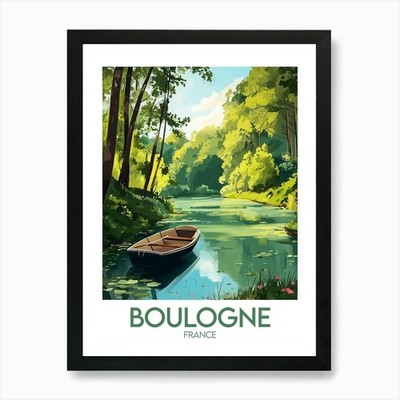 Affiche de voyage Boulogne Kunstdruck gerahmtes Wandbild Poster Leinwanddruck Bild