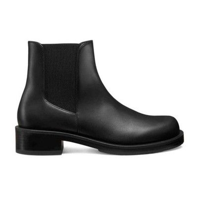 New Stuart Weitzman Mercer Leather Chelsea Boot Black Sz 7.5
