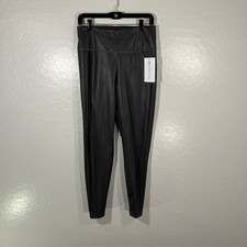 Athleta Arbor Olive All Over Gleam Tight Faux Leather Leggings Medium NEW