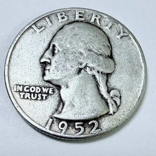 1952 Washington Quarter 90% Silver Circulated Coin Free Shipping #7624