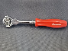 Snap On 1/4" Hex 6 7/8" Red Hard Handle Round SWIVEL Head Ratchet THNFDM72