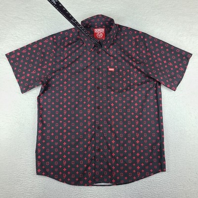 DIXXON Flannel Company Shirt Mens XL Black Red The Bougie Preppy Hawaiian