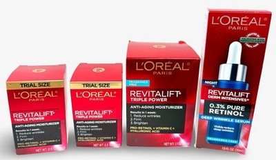 L Oreal Revitalift Derm Intensives Retinol Night Serum + Moisturizer + 2 Trial