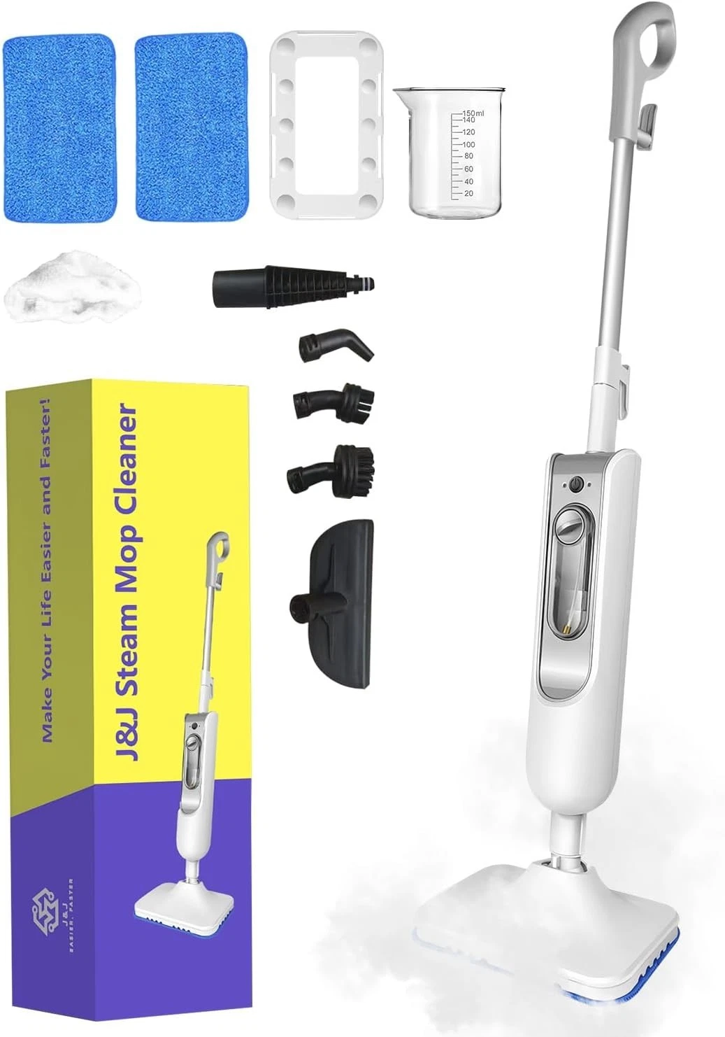 6-in-1 Steam Mop & Handheld Cleaner, 1500W Floor Steamer for Hardwood & Tile