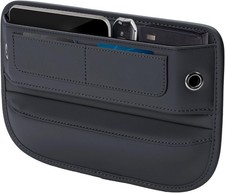 Universal Fit Premium Leather Car Seat Gap Filler Organizer, Center Console Orga