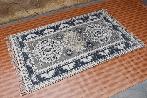 Geometric Kilim 4x6 Eco Friendly Rug Floor Area Rugs Indian Handmade Cotton Mat