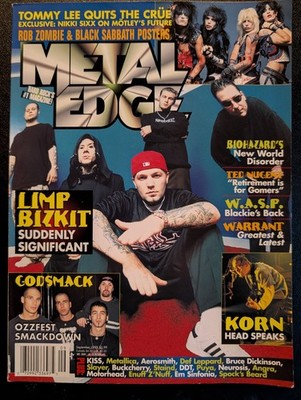 Metal Edge Magazine September 1999 Limp Bizkit, Motley Crue, Korn, Godsmack, DDT