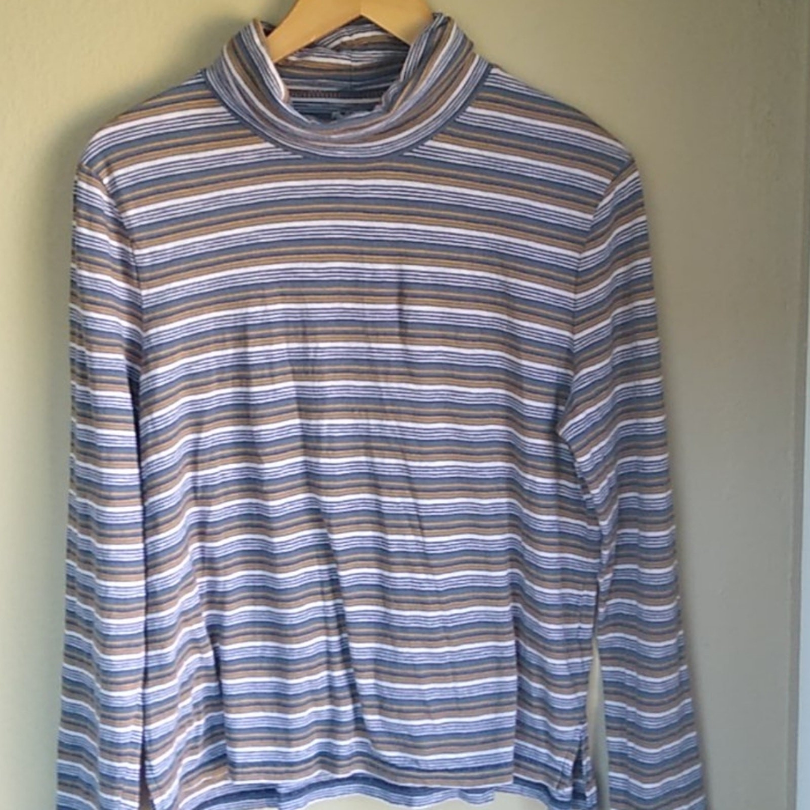 Madewell Turtle Neck Long Sleeve Basic Stripped XL - image 2