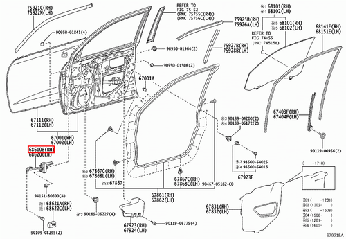 Genuine Lexus LX450 d VDJ201 LX460 URJ202 Front RH Door Check Stopper Hinge - Picture 6 of 12