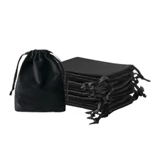 12pcs Black Velvet Drawstring Bags 3x4 inches Small Velvet