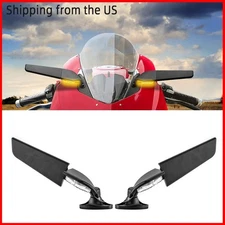 LED Light Rearview Wind Wing Fin Mirrors For Ducati 1299 Panigale 1098 848
