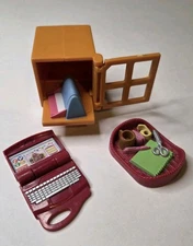 Fisher Price Loving Family Laptop, Office Supplies Tray And Printer Cart Lot