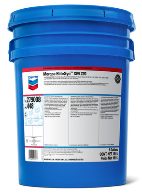 Chevron Meropa EliteSyn XM 220 Synthetic Gear Oil, 1 - 5 Gallon Pail | 279008448