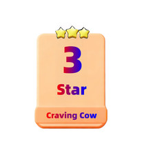 Craving Cow 3 ⭐ ⭐ ⭐  Monopoly sticker 🎆🎆 Set 17-5