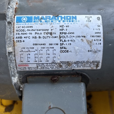 #ad #ad Marathon Electric Four In One 2 Hp CAT#D395 Model# 5VJ56T34G5305FP $100.00