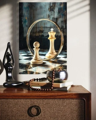 SCHACH LEINWAND BILD MODERN KUNST DRUCK POSTER MOTIVATION Brett WANDBILD ZITATE - Bild 1 von 4