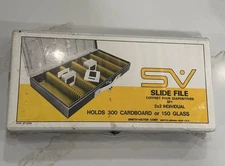 Smith-Victor Slide File Metal Case 2x2 SF1 Holds 300 Cardboard Or 150 Glass