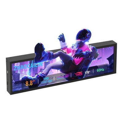 8.8 Inch FHD Computer Secondary Screen IPS 1920x480 LCD Display CPU Temperatu...