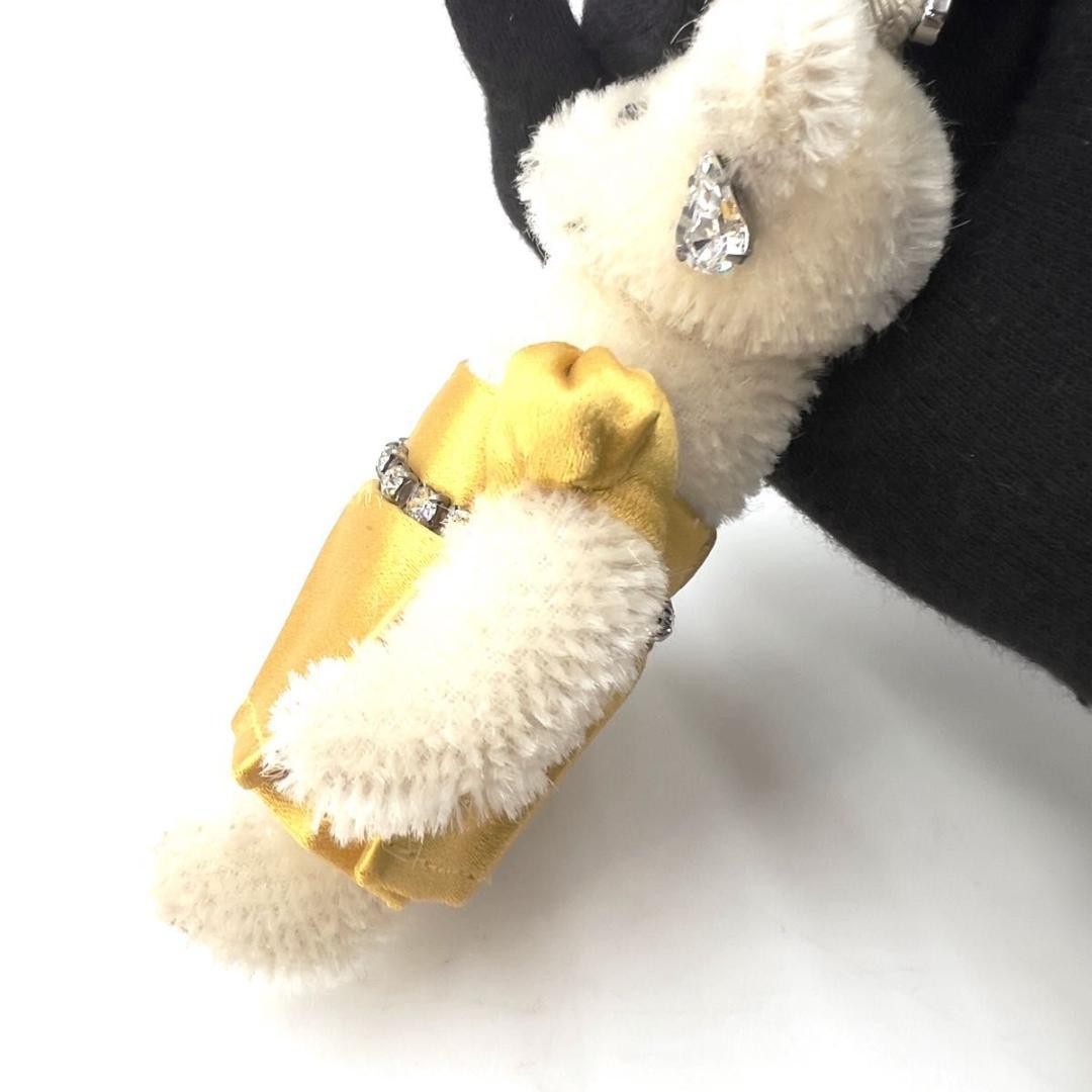 Prada Bear Charm Keychain Gold Dress with Box Used thumbnail 5