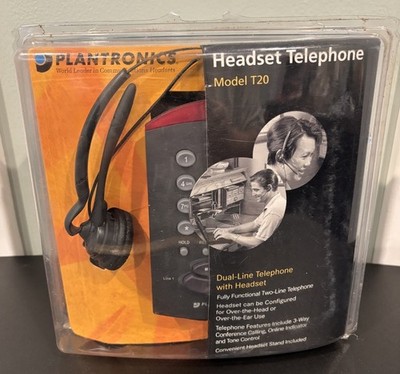 VTG Plantronics Model T20 Headset Telephone System Black New In Box 1999 READ
