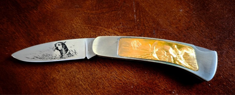 Boker Solingen Franklin Mint 1989 Sportsman Year's Collection Folding Knife