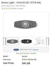 Genuine Ford Dome Light Fl3z-13776-aa Genuine Ford Dome Light Fl3z-13776-aa