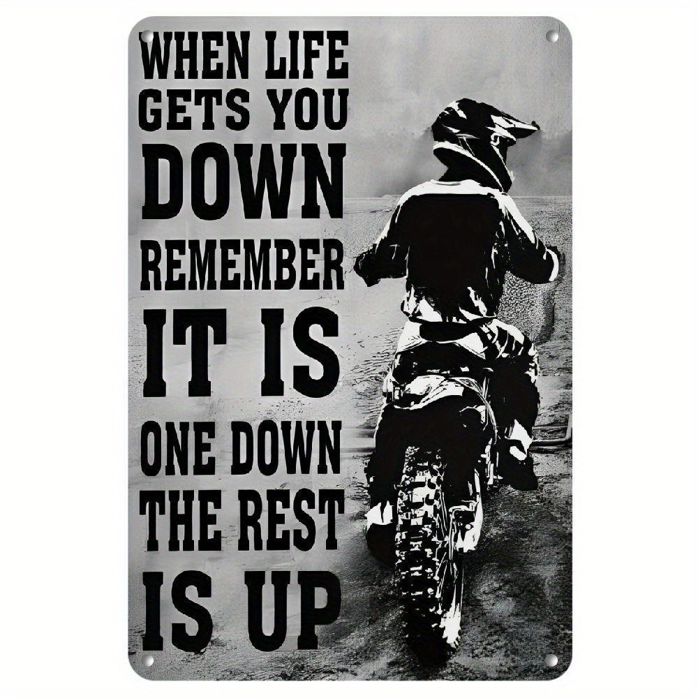 2D Vintage Dirt Bike Metal Sign Motocross Enthusiasts Home Wall Art Decor