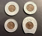 Wheat Penny Good Luck Charm Lot - 1910, 1924, 1936, 1941 - Encased