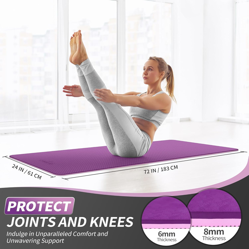 Extra Thick 1/3 1/4 2/5 Inch Non-Slip Yoga Mat for Women Men Kids