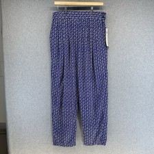 Vintage Joan Walters Womens Pants Size 14 Blue White Straight Leg New Tags