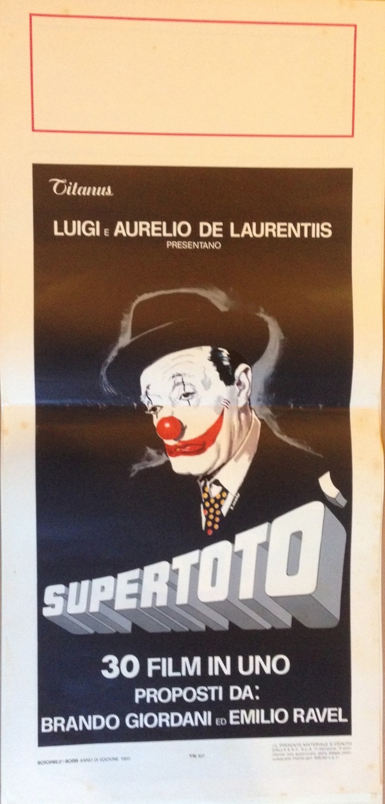 Locandina originale film SuperTotò (1980) - Regia di Brando Giordani, Emilio Ravel
