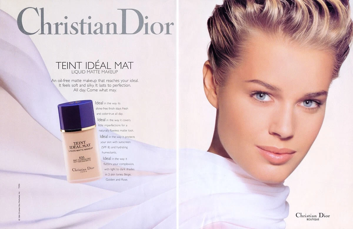 1994 Dior Rebecca Maquillage Romain 2 pages MAGAZINE AD