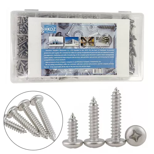 450tlg Blechschrauben Kreuzschlitz Linsenkopf Edelstahl VA Sortiment Set DIN7981 - Bild 3 von 12