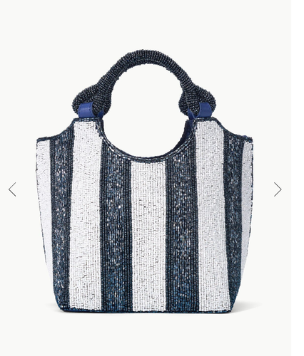 STAUD COTE BEADED BAG BRETON STRIPE MSRP$395 French Chic - Picture 19 of 22