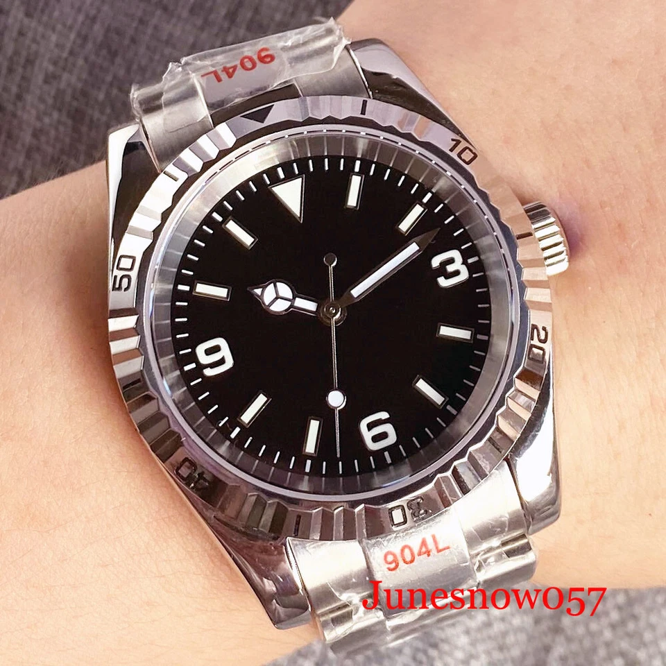 39MM New Fluted Bezel NH35 PT5000 Mechanical For Mens Wristwatch Oyster Bracelet - Bild 3 von 4