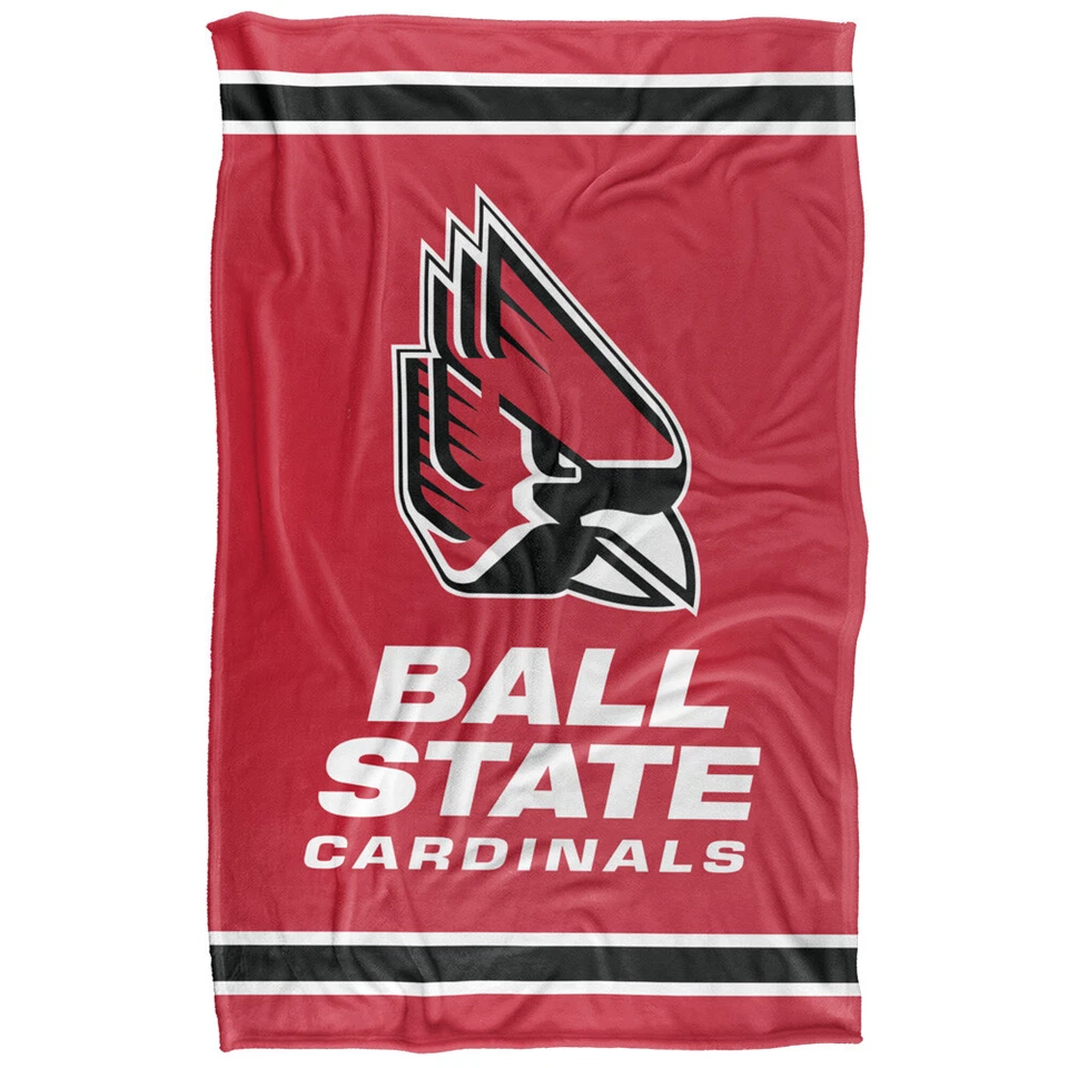 Manta de tiro súper suave con logotipo primario Ball State University rayas tacto sedoso Foto 3 de 4