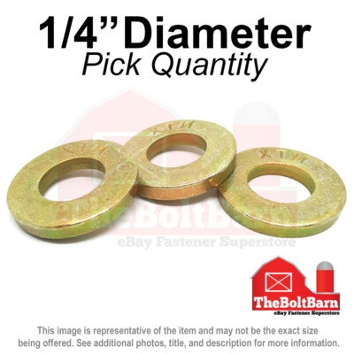 #ad #ad 1 4quot; USS Extra Thick Flat Washers Grade 8 Steel Zinc Yellow Pick Quantity $345.46