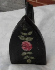 Cast Iron Door Stop -- Flat iron..Wapak 5--decorated...5.5" long.. 5.25 lbs