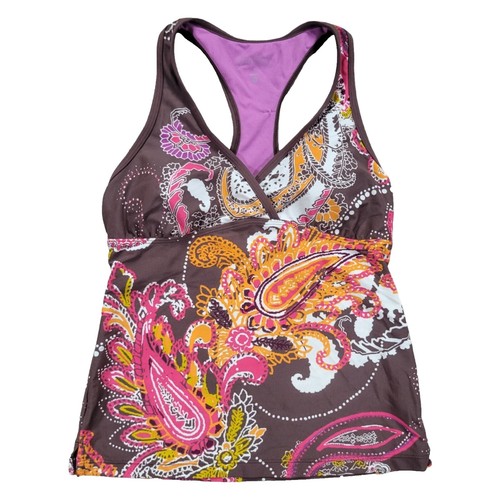 Haut D'entraînement Athleta Femme, Violet Paisley, Soutien-gorge Intégré, Taille M, Très Bon état