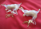 Lot of 2 FLYING ANTLER REINDEER Clear & Gold with Glitter Accent Xmas Ornaments — photo 5