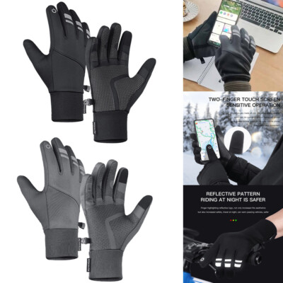 Winter Fleece Warmer Full Finger Gloves Touch Screen Cycling Cold Weather Gloves