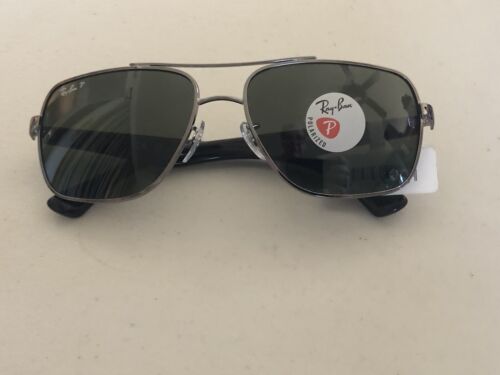 RAY BAN RB 3483 AVIATORS SQUARE METAL FRAME POLARIZED SUNGLASSES 004/58 60 - Picture 1 of 7