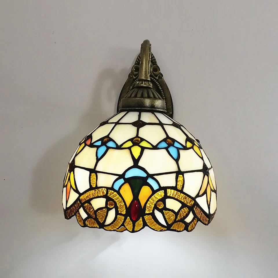 Baroque Lamp Indoor Wall Light FixtureTiffany Hallway Stained Glass Wall Sconce - Image 4 of 4