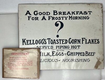 Vintage Kellogg s Corn Flakes Store Window Display Sign -  94507