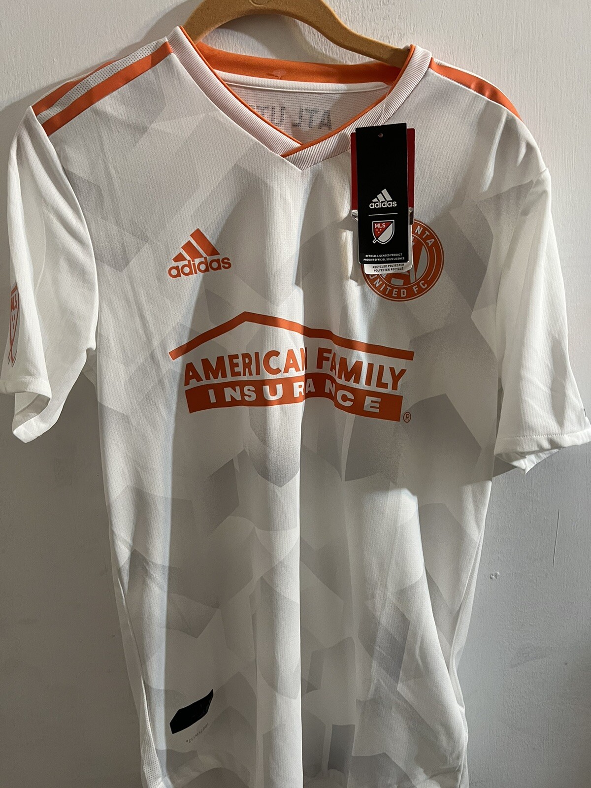 Mens Sz Small White Orange Adidas Climacool Authentic Atlanta United